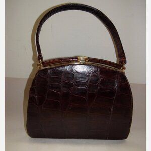 Vintage Genuine Alligator Satchel Handbag Purse
